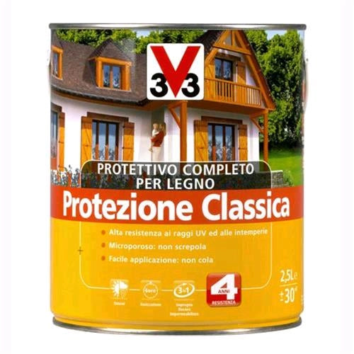 V33 Protettivo Completo Legno Protezione Classica Mogano 2,5 litri