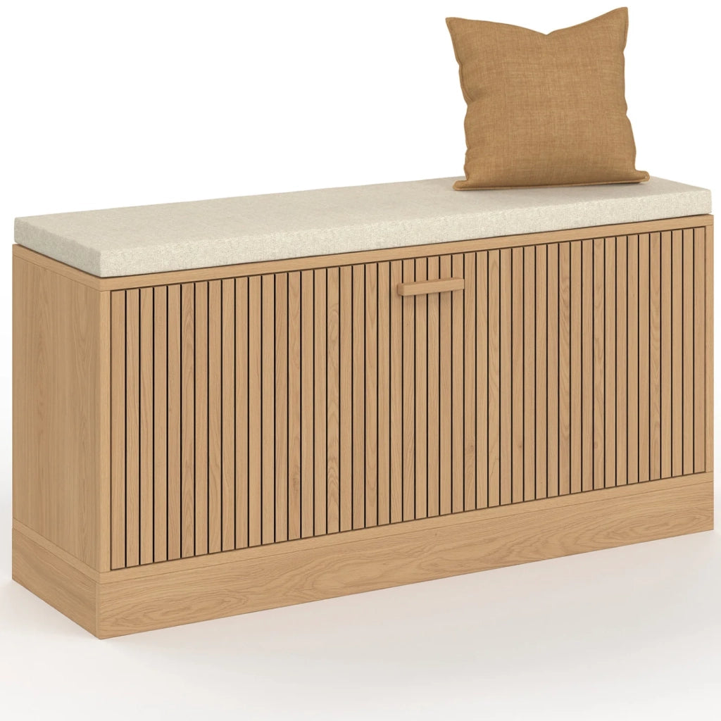 IDMarket - Panca da ingresso JULIETTE con doghe in legno colore rovere