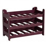 CookandSupply x TheWV Cantinetta Vino in Plastica Modulare Impilabile, Portabottiglie Effetto Pelle Martellata, 6 Bottiglie per Modulo, Scaffale Portavino Salvaspazio - Rosso Burgundy, 18