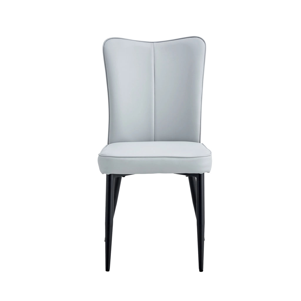 Set Tavolo Rotondo e 2 Sedie da Pranzo ¨C Xylo ¨C Piano MDF, Gambe Nere, Seduta Grigio Chiaro