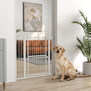 Barriera estensibile a forbice regolabile da 76 a 104 cm per porte e scale in acciaio bianco 94 cm