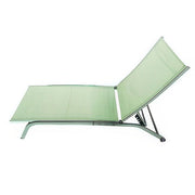 Lettino Prendisole Verde Salvia 195 x 63 x h 34 cm in Textilene con Schienale Reclinabile