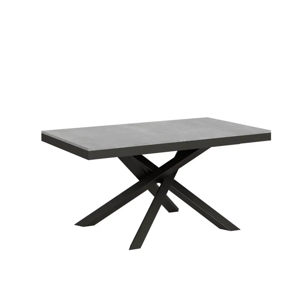 Tavolo allungabile 160/264x90 cm Volantis Evolution colore cemento telaio e gambe antracite