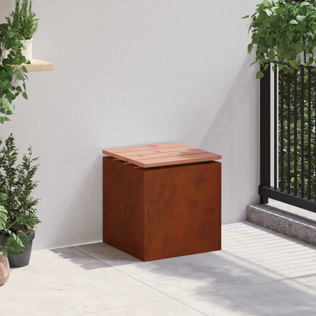 Panchina da giardino Ruggine 40 x 40 x 43 cm acciaio corten 874918