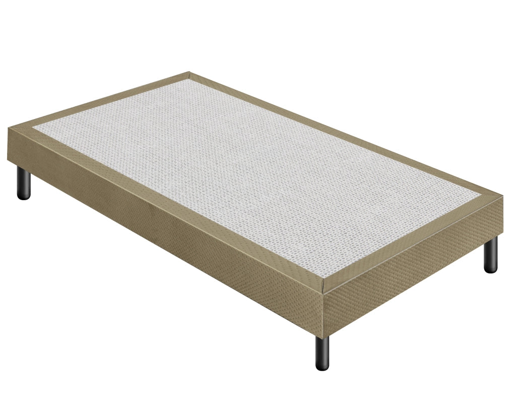 Letto Sommier Piazza e Mezza 120x200 Tortora Rivestito - Resistente fino a 120 Kg per Persona