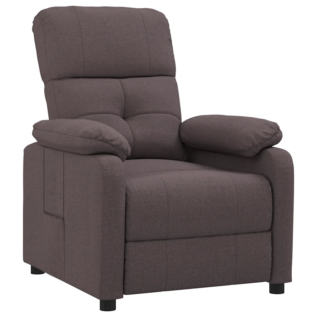 Poltrona Reclinabile Marrone Scuro in Tessuto 289667
