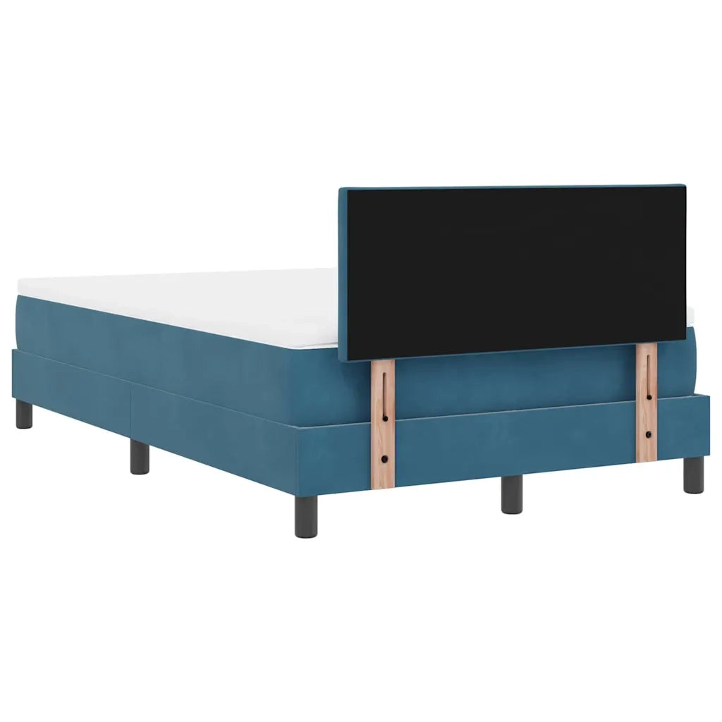 Letto a molle con materasso Blu Scuro 120 x 190 cm Velluto 3339228