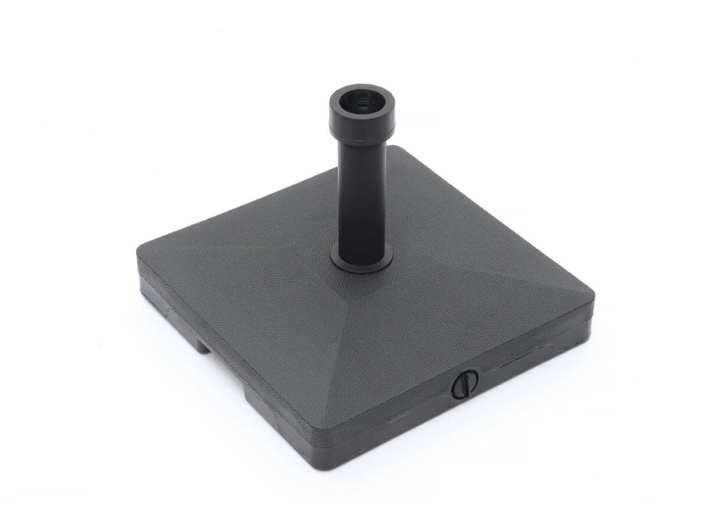 Supporto per ombrellone appesantito con rotelle - Nero