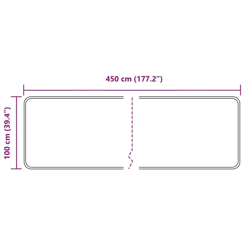 Runner Tappeto MARSA Grigio 100 x 450 cm Poliestere e PVC 42023365