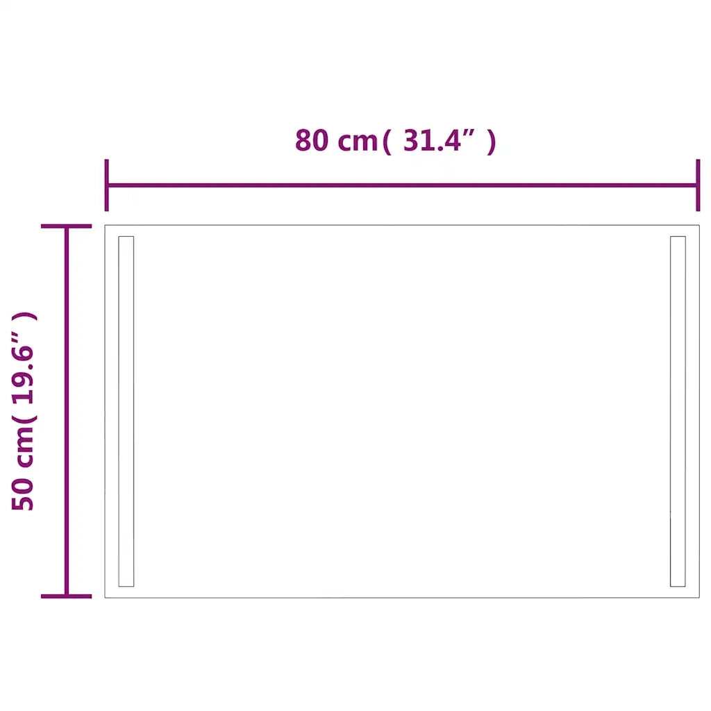 Specchio da Bagno con Luci LED-Specchio per Bagno 80x50 cm 967860