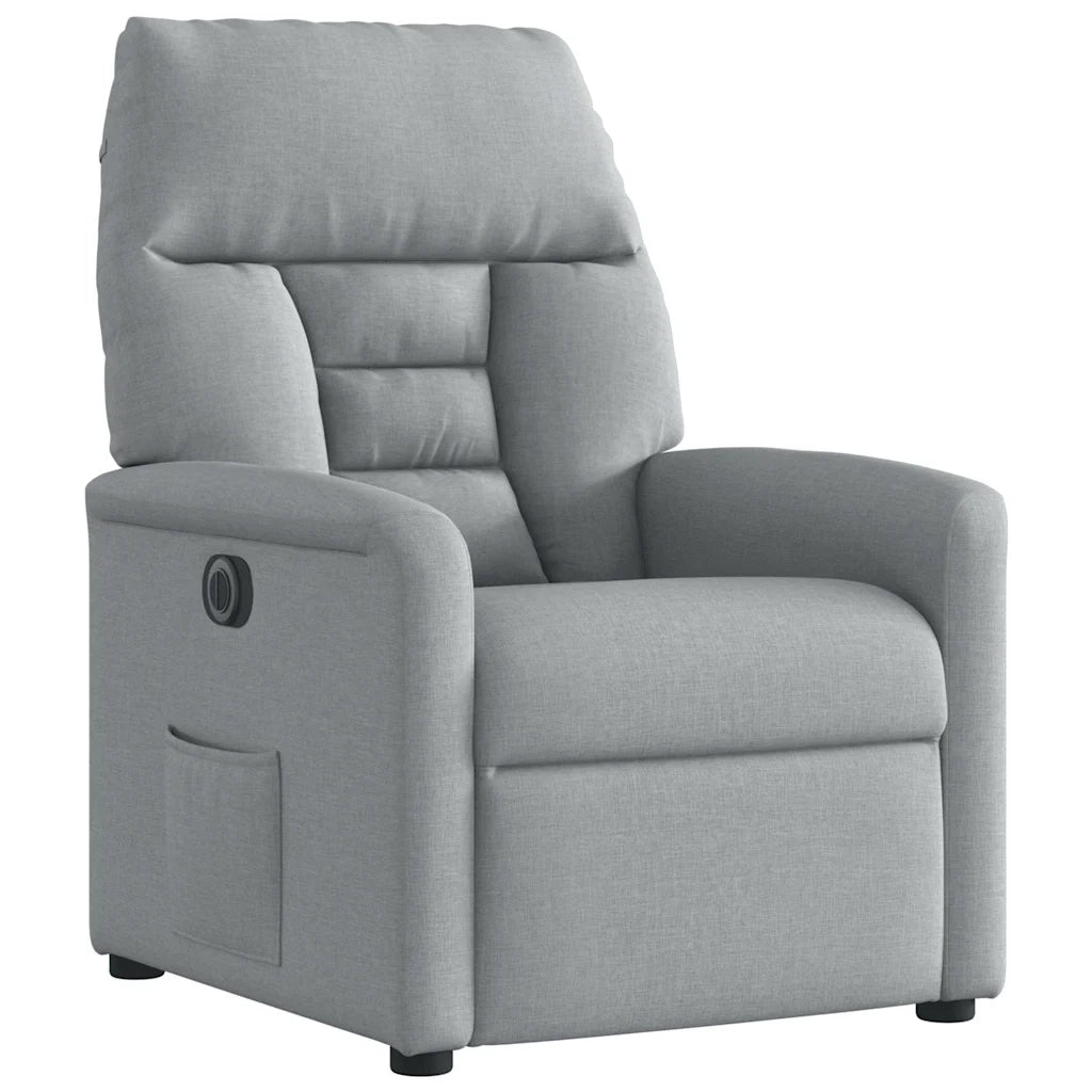 Poltrona Elettrica Reclinabile Grigio Chiaro in Tessuto 3303012