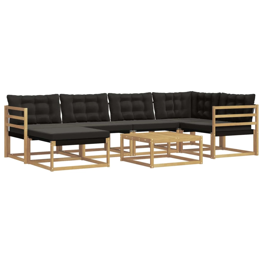 Set di divani da esterno 7 pcs Bianco e Nero 79 x 79 x 37 cm 3388866