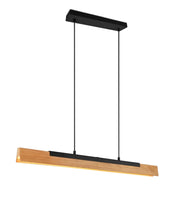 Lampada a sospensione LED Kerala nera legno 90cm Trio