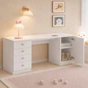 SCRIVANIA per bambini 155 x 45 cm MDF Bianca con 4 cassetti