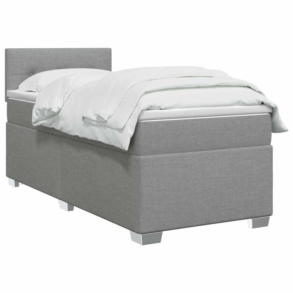 Letto con Box Spring, Materasso e LED Grigio Chiaro Singolo 3452038