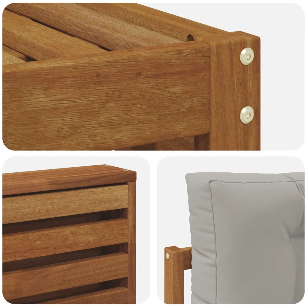 Set di divani da esterno 4 pcs Grigio Naturale e Chiaro 3373266