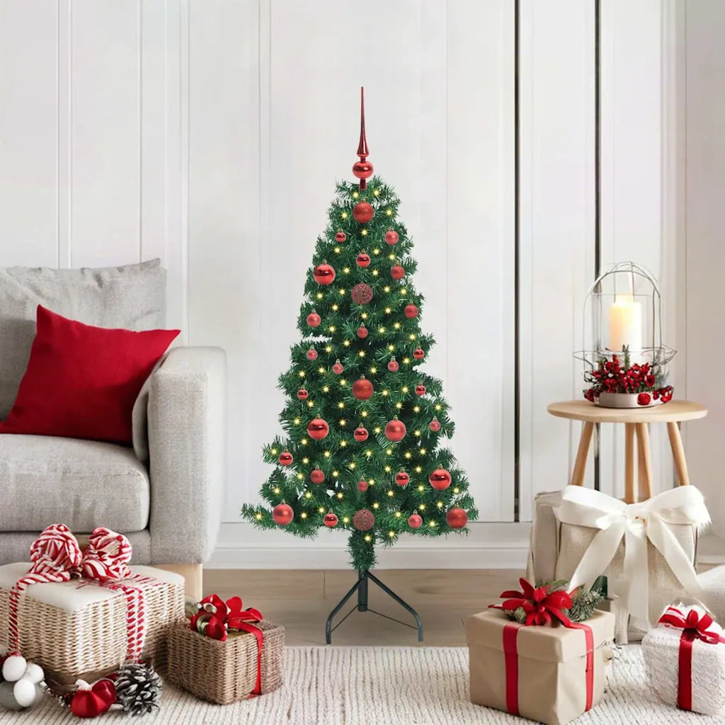 Albero di Natale Artificiale Angolare con 150 LED Verde 120 cm 3397241