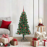 Albero di Natale Artificiale Angolare con 150 LED Verde 120 cm 3397241