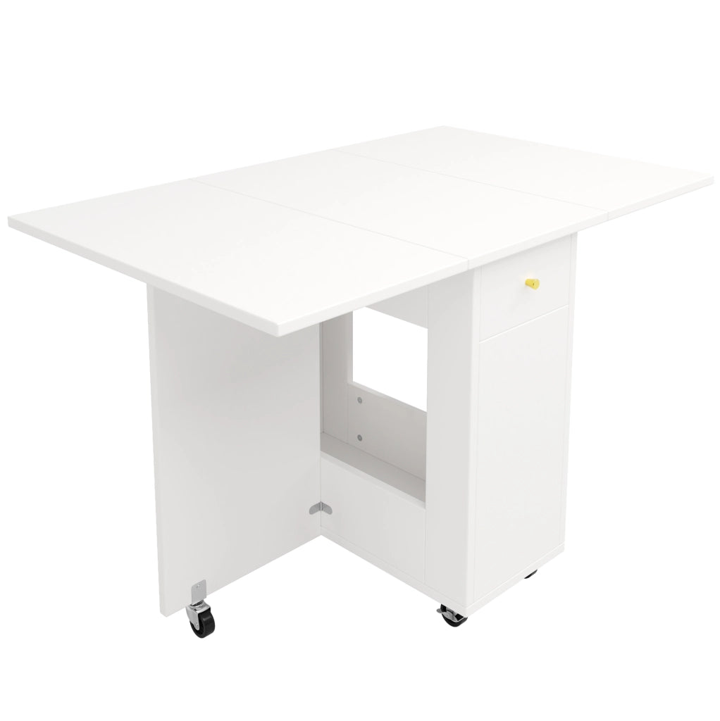 Set mobile cucina con tavolo da pranzo pieghevole 120x75 cm bianco HAVRYA
