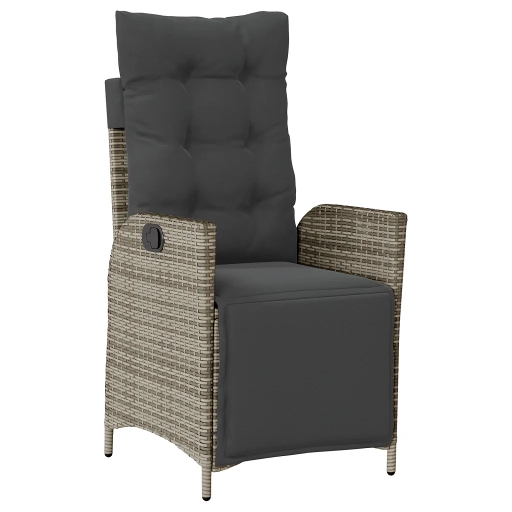 Set da Pranzo da Giardino 5 pz con Cuscini in Polyrattan Grigio 3213328