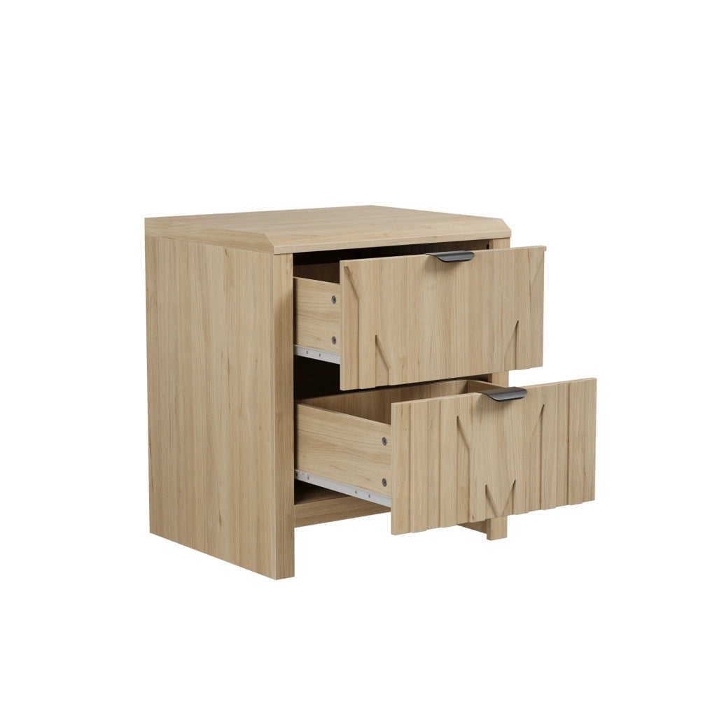 Comodino con cassetto effetto rovere in MDF