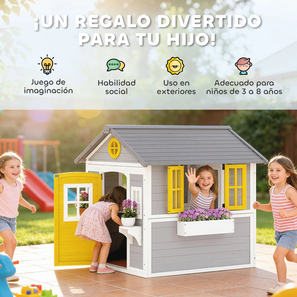 Casetta in Legno per Bambini ¨C Minimal ¨C Grigio