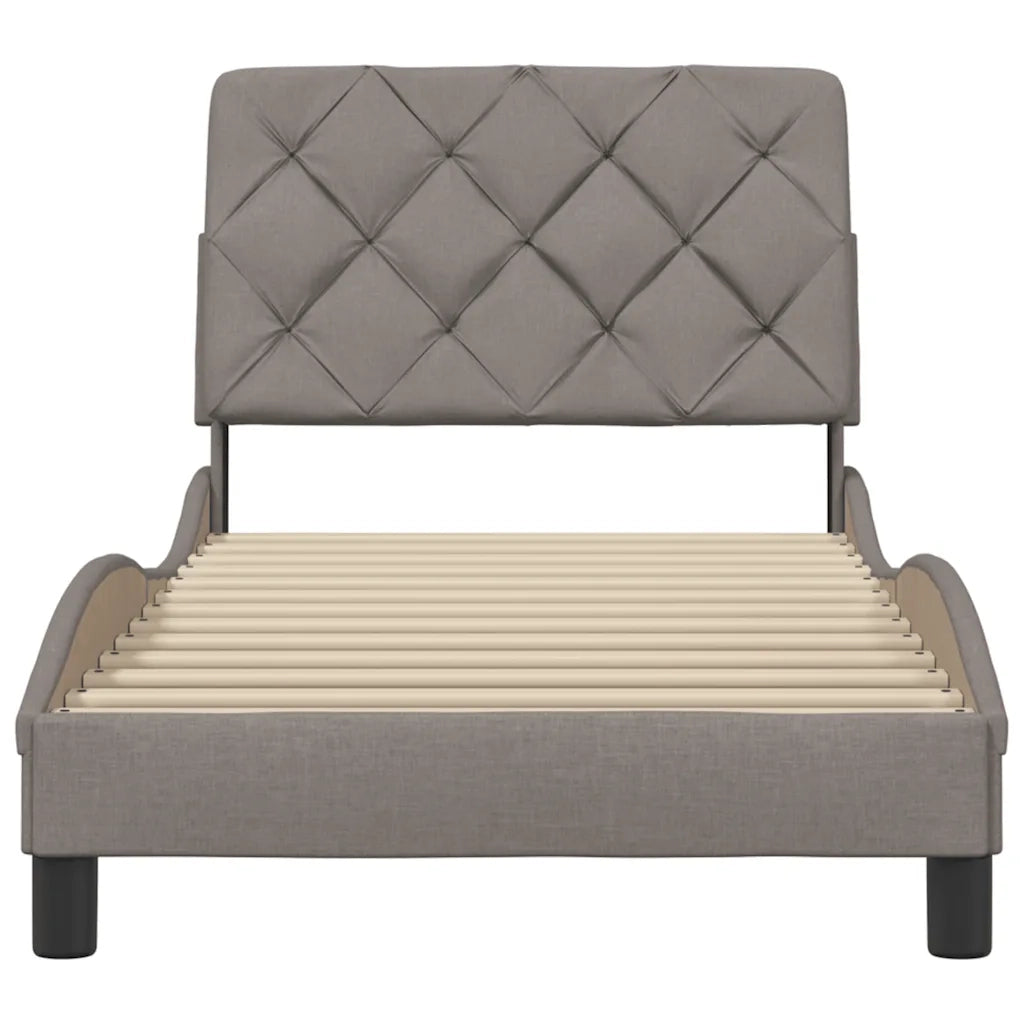 Giroletto senza Materasso-Struttura Letto Tortora 90x200 cm Tessuto 128984