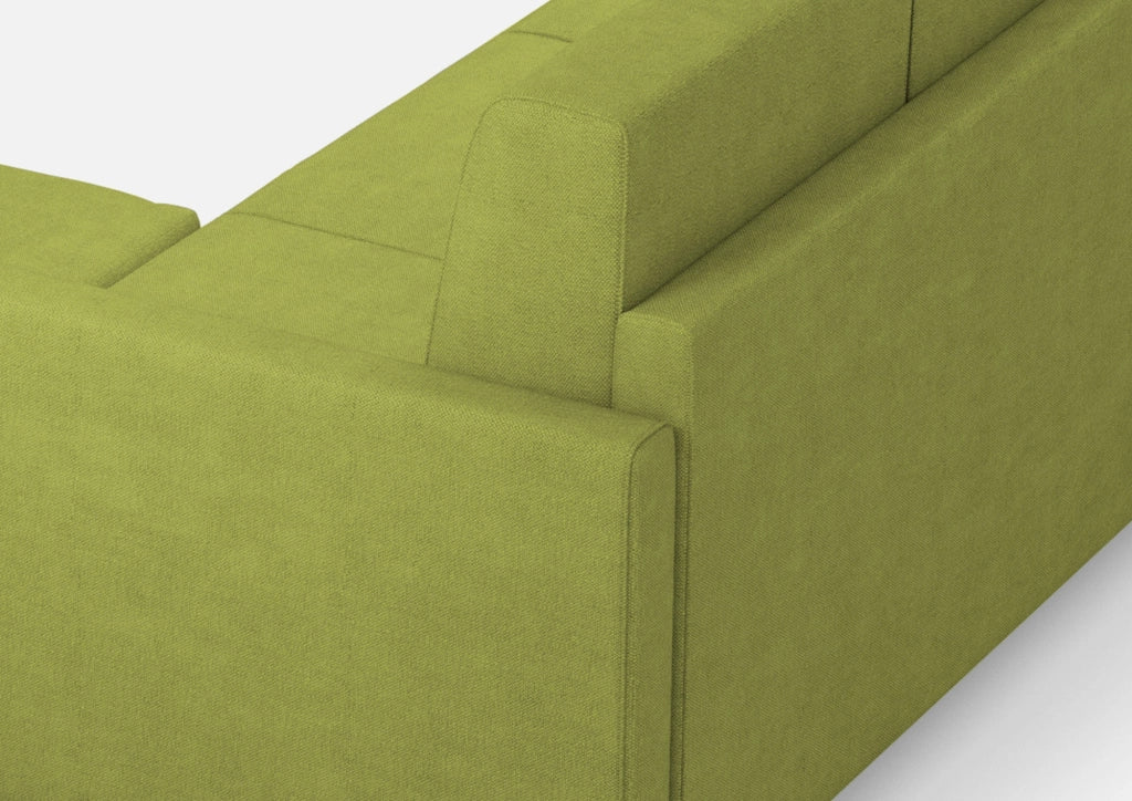 Divano 3 Posti con Pouf 198x155x85 cm Karay in Tessuto Verde