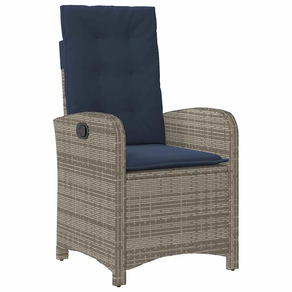 Set da Pranzo per Giardino con cuscino 5 pcs Grigio polyrattan 3380353
