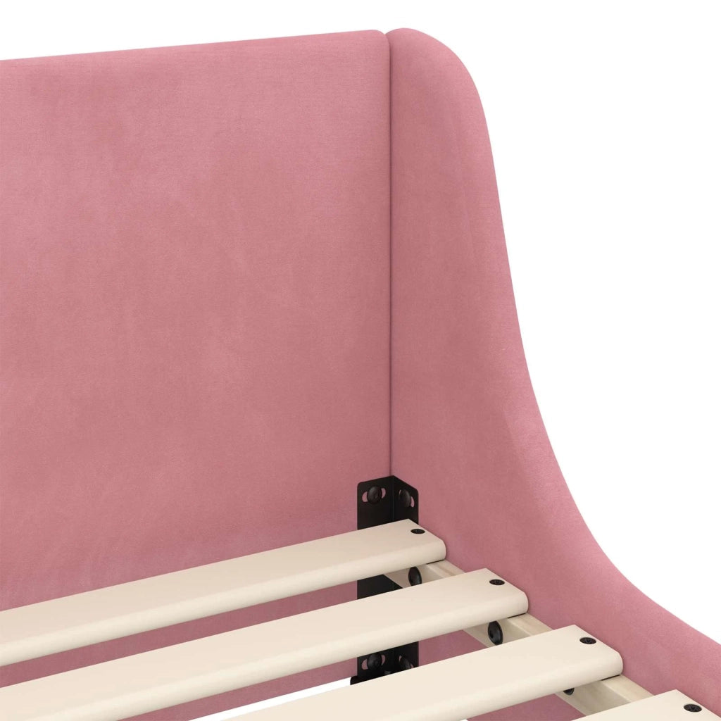 Struttura letto bambini con testata-Giroletto per bambini Rosa 90 x 190 cm Velluto 901612
