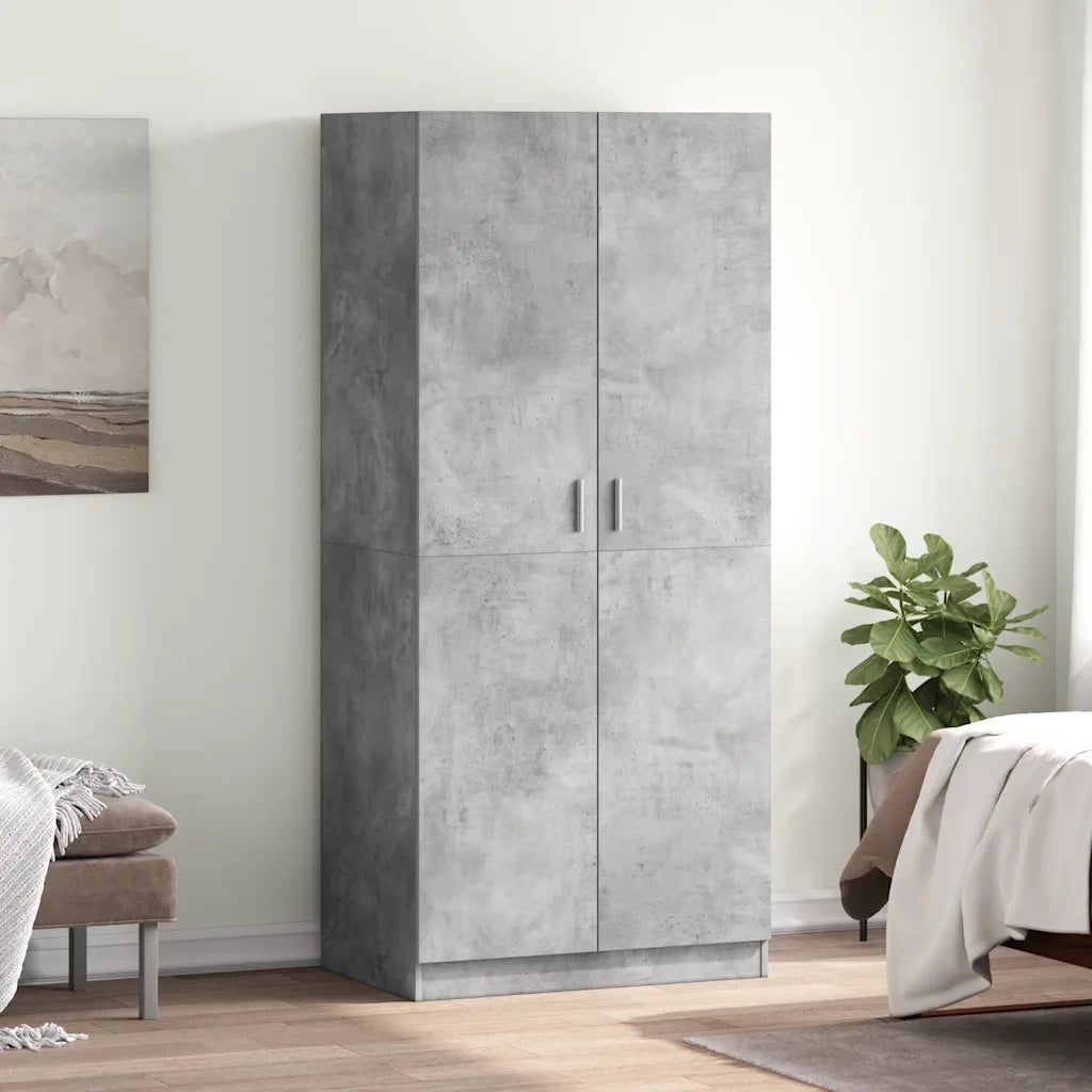 Armadio Grigio Cemento 80x52x180 cm in Legno Multistrato CFW7773552