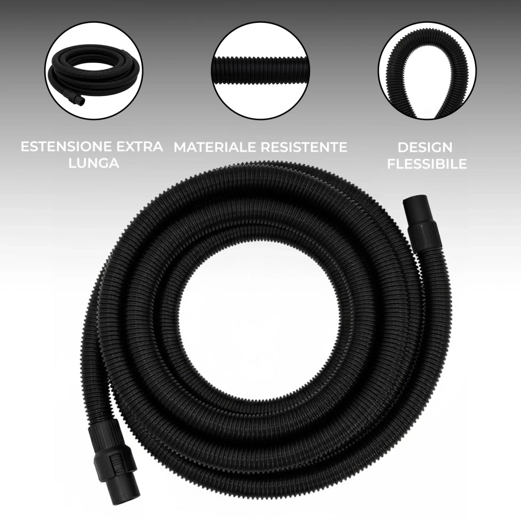 Tubo flessibile 5 m per aspirapolvere Ø38 mm EVA PE uso secco/umido