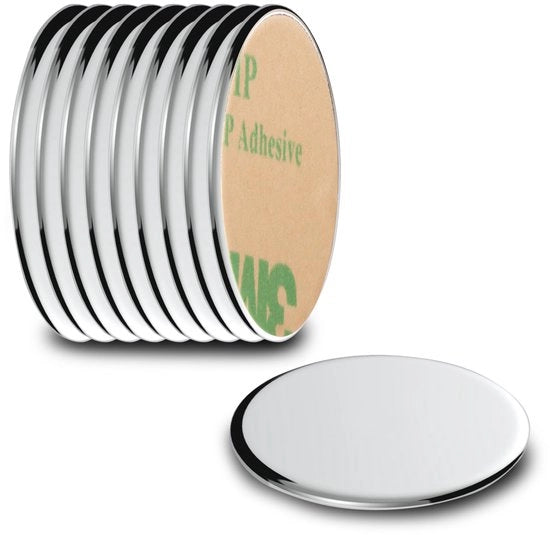 Magnetici Neodymium 10 pezzi - Magnetici rotondi adesivi - 22x1mm - Rivestimento NiCuNi di alta qualità - Magnetici a disco