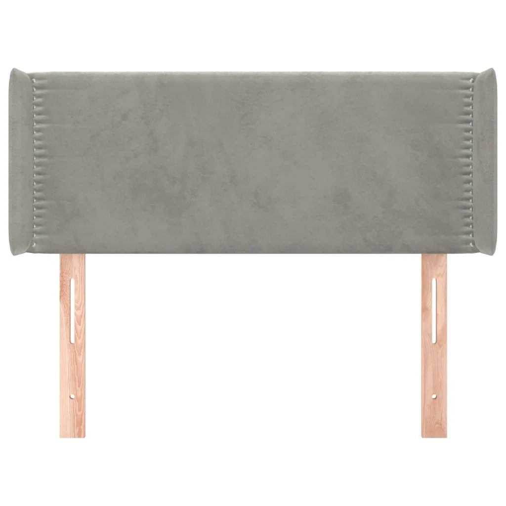 Testiera | Testata ad Orecchio Grigio Chiaro 83x16x78/88 cm in Velluto
