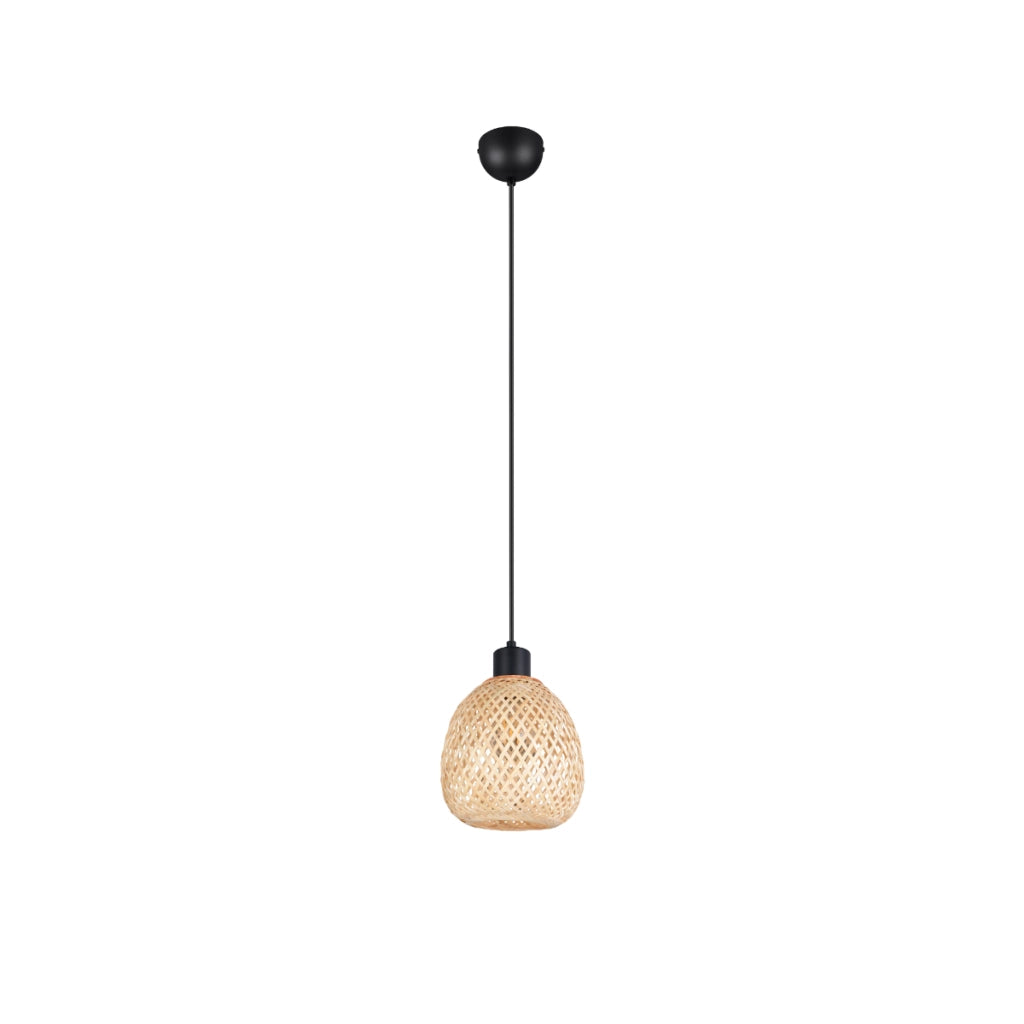 Lampada sospensione boho bambù nero E27 Amelie RL