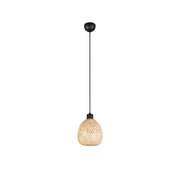 Lampada sospensione boho bambù nero E27 Amelie RL