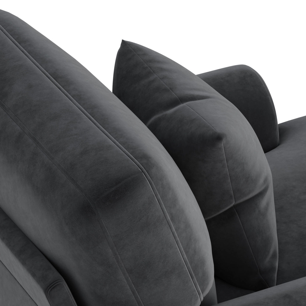Poltrona relax reclinabile grigia in velluto 133x90x87 cm per lettura e riposo