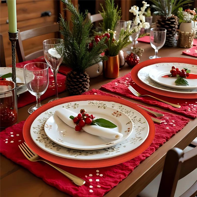 MA MAISON SET 6PZ SOTTOPIATTO ELEGANCE COLORE ROSSO - DIAMETRO 33 CM