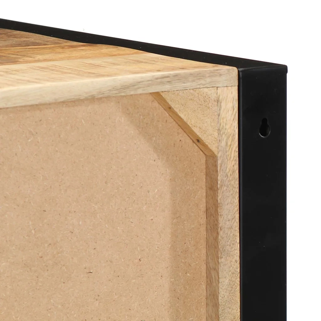 Comodini 2 pz-Set di 2 Tavolino da notte 40x35x25 cm in Legno Massello di Mango Grezzo