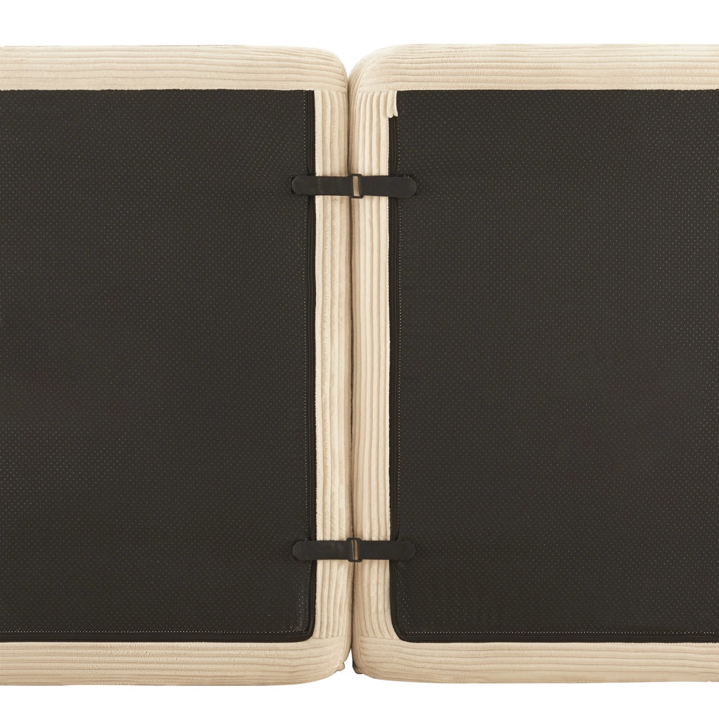 Divano modulare senza ossa - Zephmum- U-forma 4 posti velluto beige