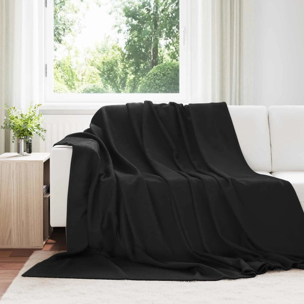 Coperte da Pile 6 pz Nero 270 x 240 cm Panno