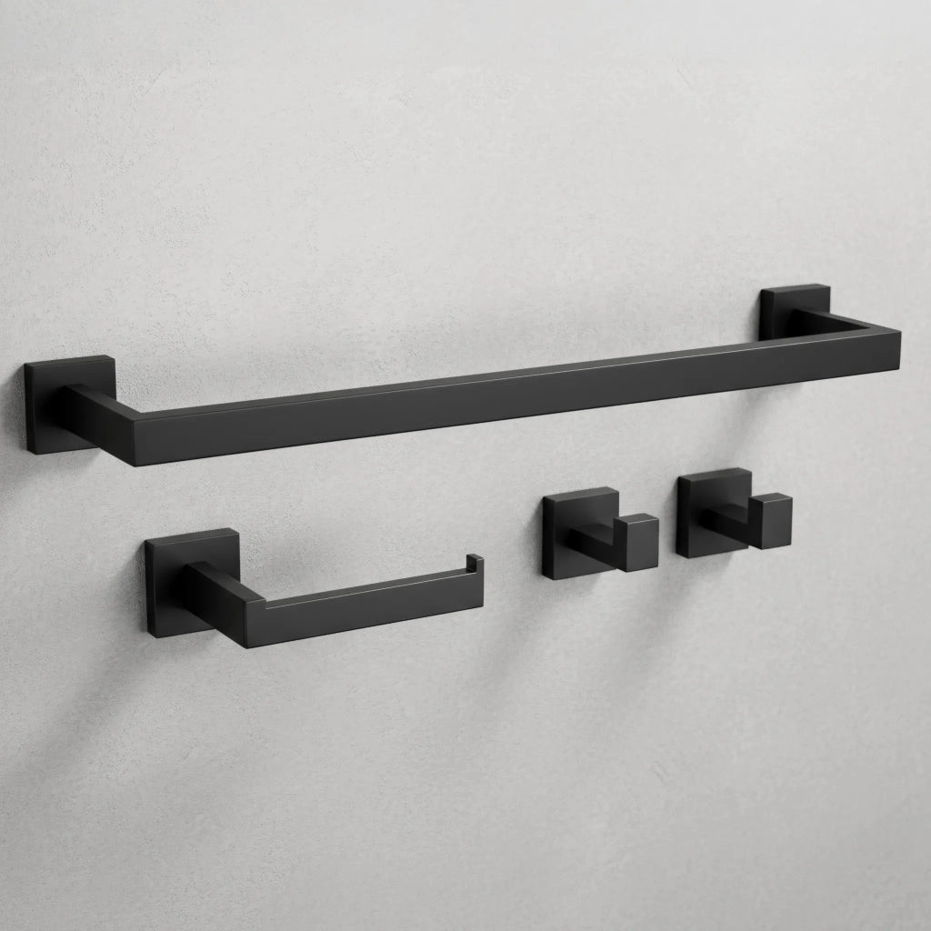 Set Accessori Da Bagno Rio Black 4 Pezzi