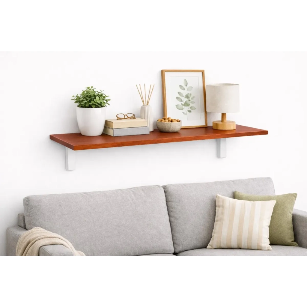 Mensola da Muro da appoggio in Legno nobilitato spessore 1,8 cm in colore Ciliegio 70x20 cm