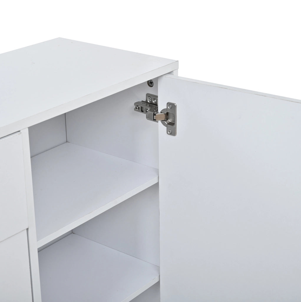 Appendiabiti multifunzione bianco con specchio, panca per cambio scarpe e armadietto 140x30x200 cm per ingresso