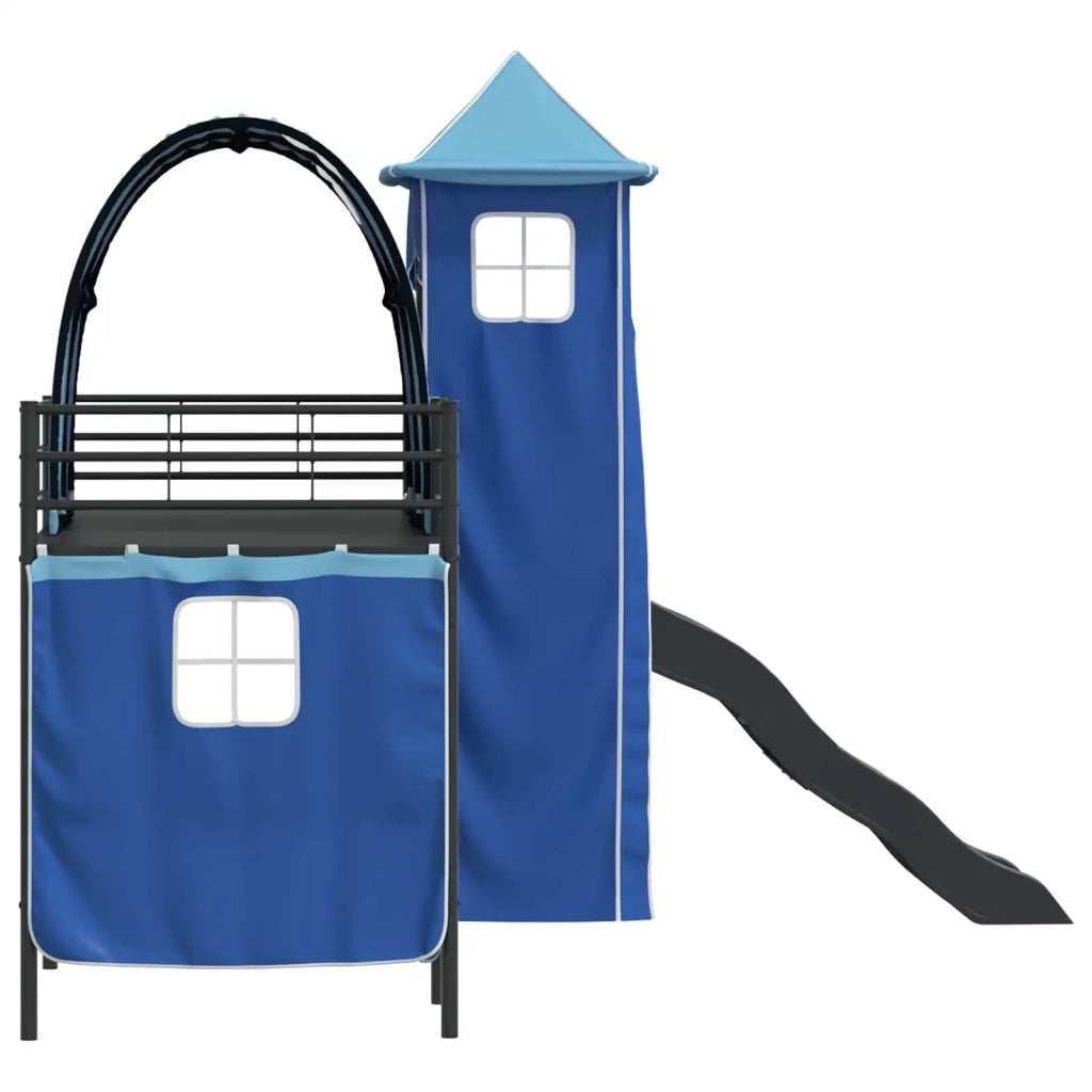 Struttura del letto loft per bambini-Giroletto per bambini Nero e Blu 75 x 190 cm 449229