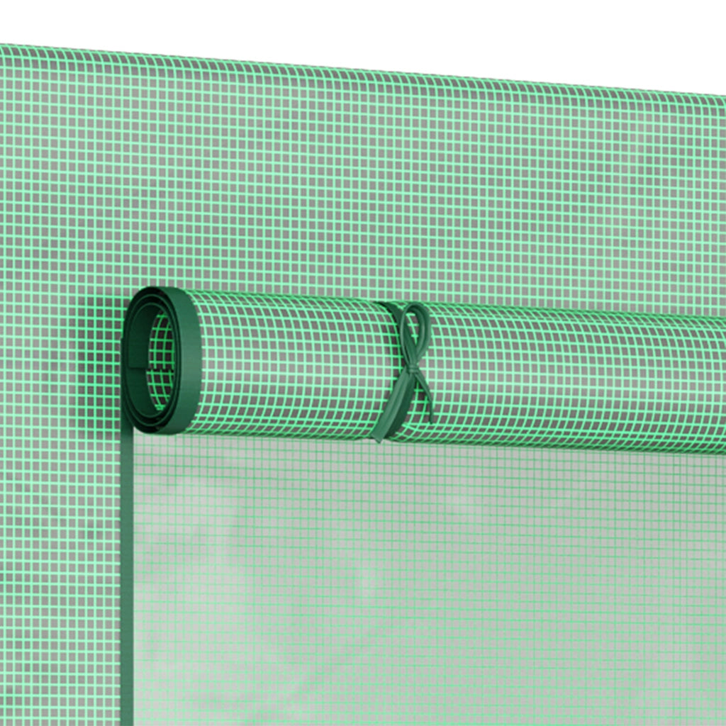 Serra a tunnel verde con porta, 200 x 76 x 168 cm
