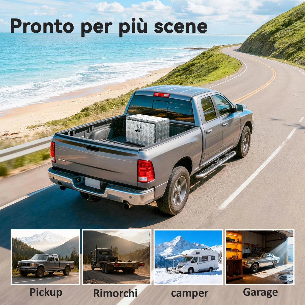 Cassettone per Attrezzi in Alluminio ¨C zephmum ¨C Argento 60.9x35.5x40.6 cm