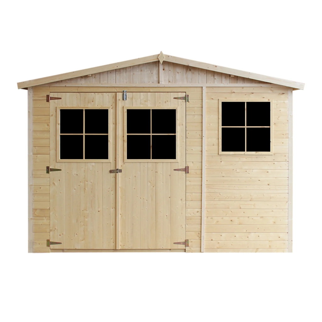 TIMBELA M334+M334G Casa da giardino in legno naturale CON PAVIMENTO IMPREGNATO A226x216x324 cm/6 m²