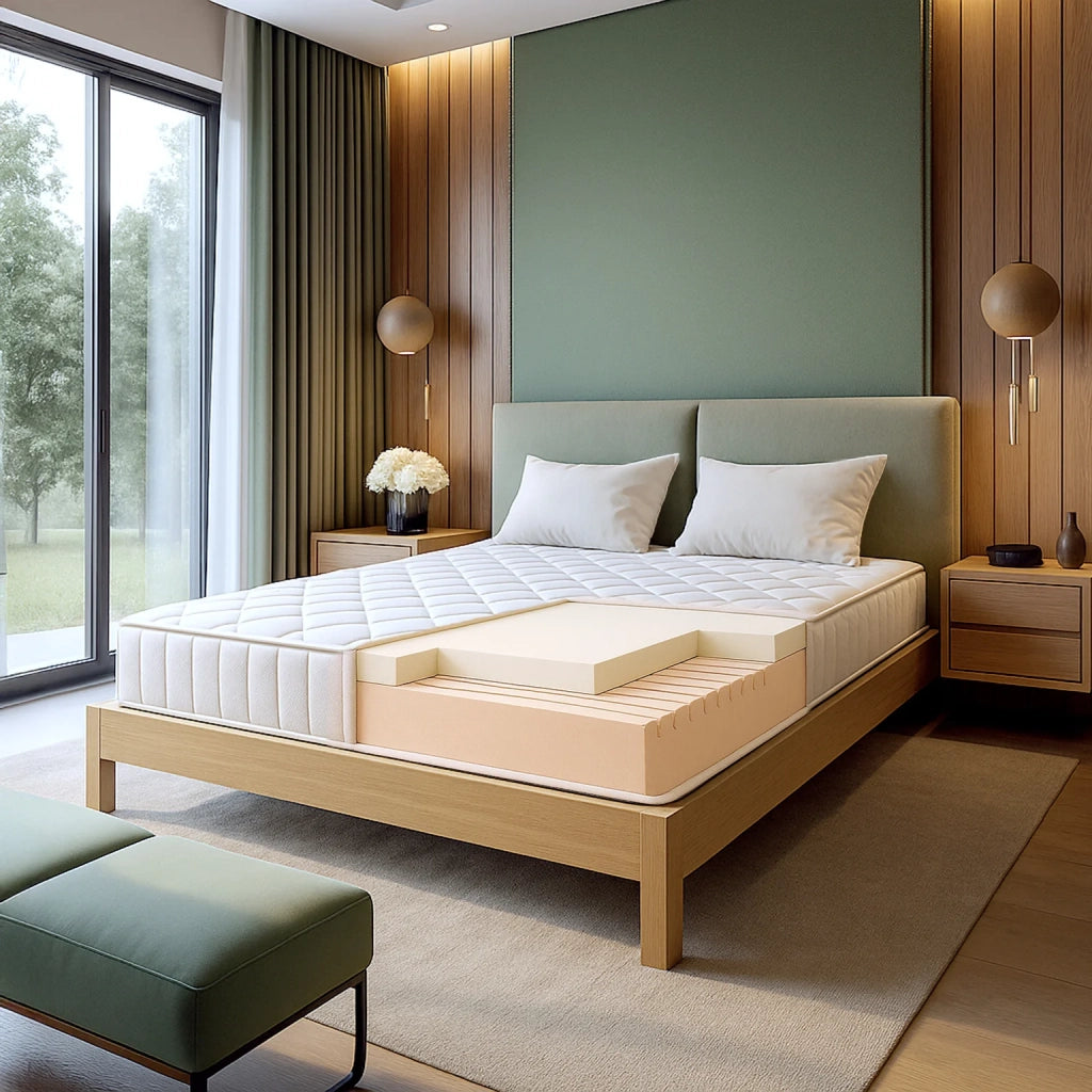 Materasso Ignifugo 160x190 in Memory Foam Alto 20 cm | Ortopedico | Rivestimento Anallergico e Antibatterico | Prodotto in Italia