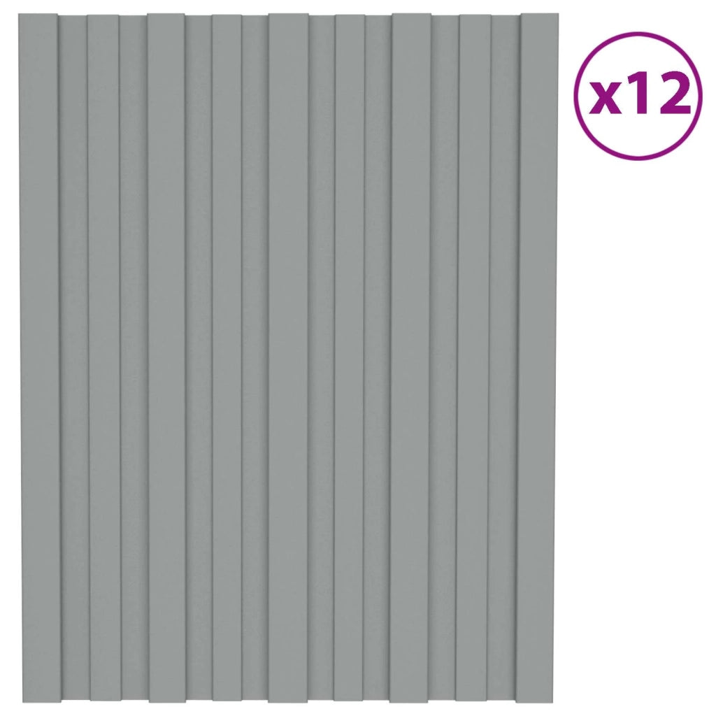 Pannello per tetto 12 pcs Grigio 60 x 45 cm Acciaio zincato 42047102